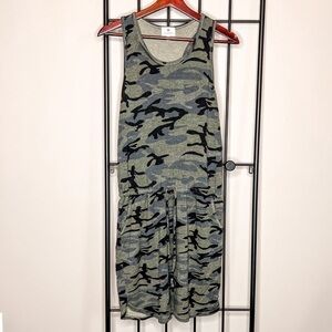 Sundry The Weekender Camo Racerback Tank Pocket Dress Sz 2